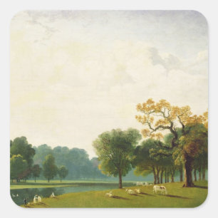 Pegatina Cuadrada Vista de la Serpentina, 1815 (aceite sobre lienzo)