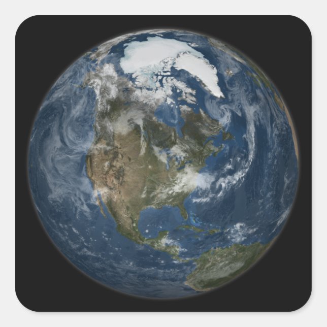 Pegatina Cuadrada Vista de la Tierra (Anverso)