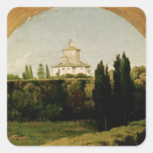 Pegatina Cuadrada Vista de la Villa Medici, Roma