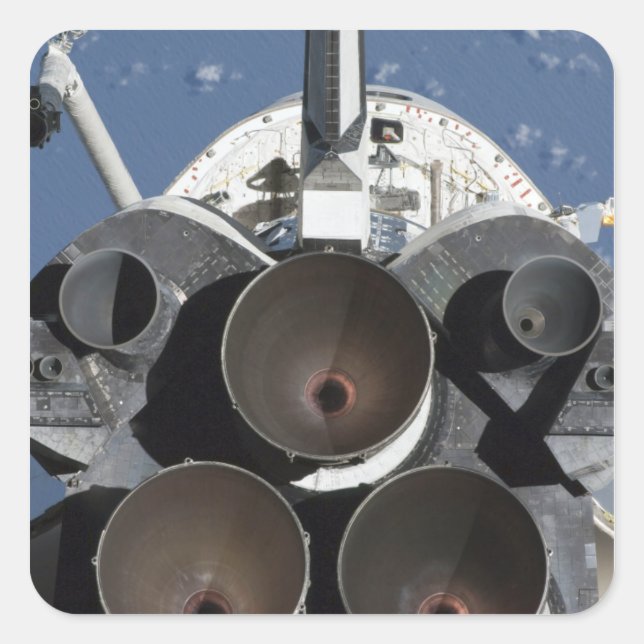 Pegatina Cuadrada Vista de los tres motores principales (Anverso)