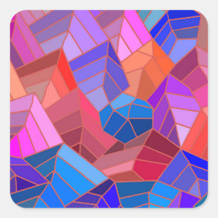 Pegatina Cuadrada Vista de montañas de fantasía desde el cielo