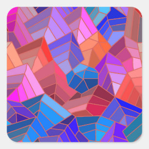 Pegatina Cuadrada Vista de montañas de fantasía desde el cielo