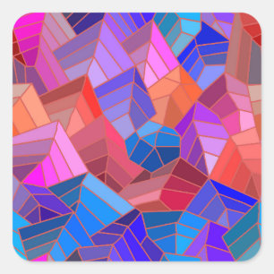 Pegatina Cuadrada Vista de montañas de fantasía desde el cielo