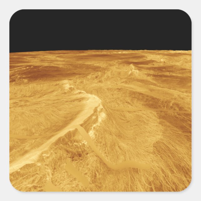 Pegatina Cuadrada Vista de perspectiva 3D de Latona Vorona (Anverso)