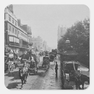 Pegatina Cuadrada Vista de Piccadilly, c.1900