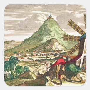 Pegatina Cuadrada Vista de Potosi en Bolivia