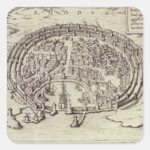Pegatina Cuadrada Vista de Rodas, del 'teatro de las ciudades