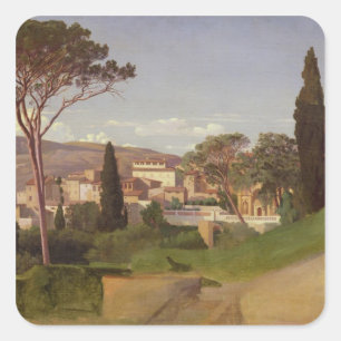 Pegatina Cuadrada Vista de una villa romana, 1844