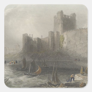 Pegatina Cuadrada Vista del Castillo de Carrifergus