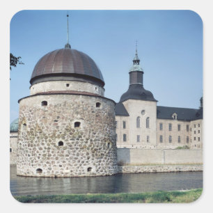 Pegatina Cuadrada Vista del Castillo de Vadstena, construido en 1545