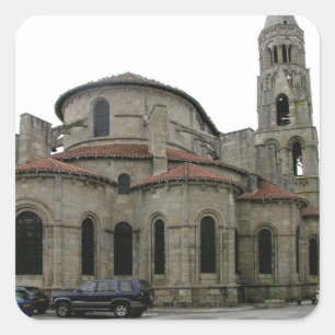 Pegatina Cuadrada Vista del chapitel de la iglesia (foto)