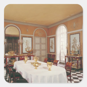 Pegatina Cuadrada Vista del comedor