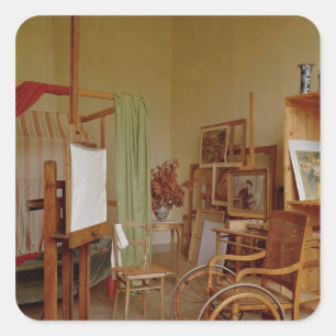 Pegatina Cuadrada Vista del estudio de Renoir, utilizado desde 1907