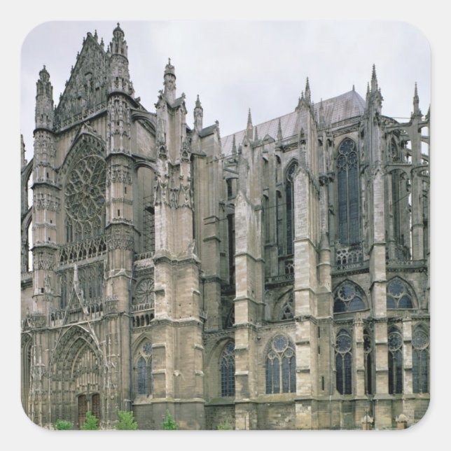 Pegatina Cuadrada Vista del exterior, iniciada en 1225 (foto) (Anverso)