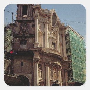 Pegatina Cuadrada Vista del fa�ade exterior