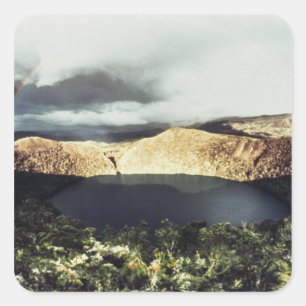 Pegatina Cuadrada Vista del lago Guatavita