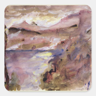 Pegatina Cuadrada Vista del lago Walchen, 1919