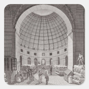 Pegatina Cuadrada Vista del mercado del trigo y la cupola