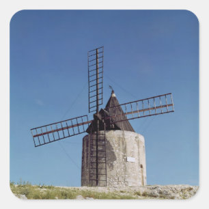 Pegatina Cuadrada Vista del Moulin de Daudet