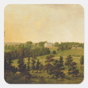 Pegatina Cuadrada Vista del parque Tapeley, Instow, North Devon