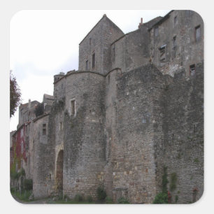 Pegatina Cuadrada Vista del pueblo fortificado (foto) 3