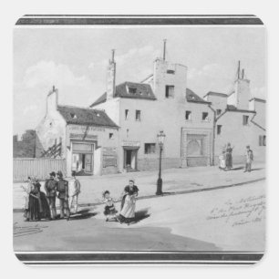 Pegatina Cuadrada Vista del Puerto Real Materita, agosto de 1886