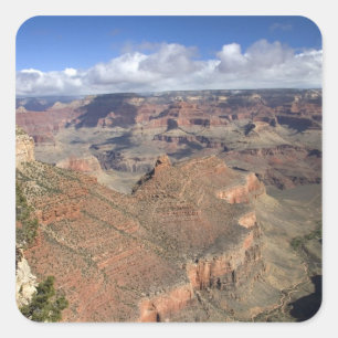 Pegatina Cuadrada Vista del South Rim del Gran Cañón, Arizona,
