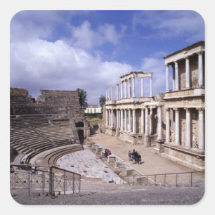 Pegatina Cuadrada Vista del teatro, iniciado 24 a.C. (foto) 5