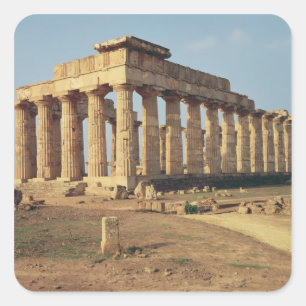 Pegatina Cuadrada Vista del templo E, c.490-480 A.C.
