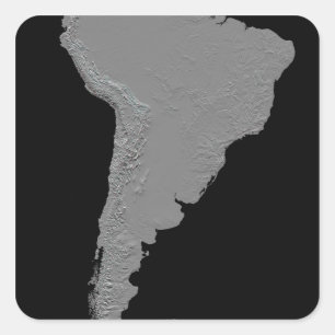 Pegatina Cuadrada Vista estereoscópica de Sudamérica