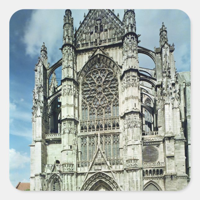 Pegatina Cuadrada Vista exterior de la fachada sur (Anverso)