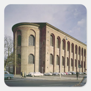 Pegatina Cuadrada Vista exterior del Aula Palatina, c.310 construido