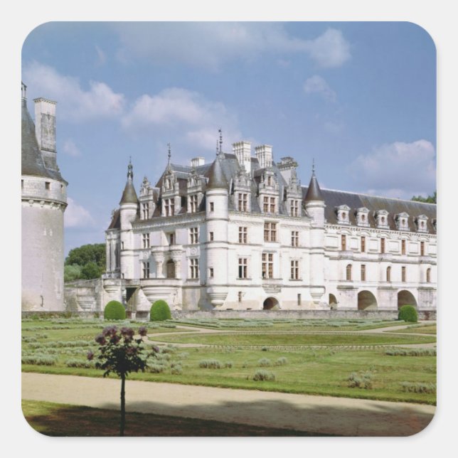 Pegatina Cuadrada Vista exterior del Donjon (Anverso)