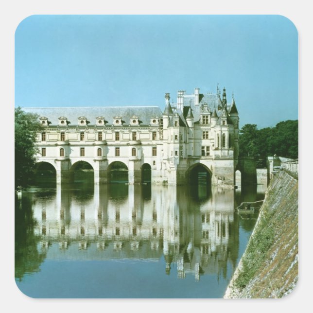 Pegatina Cuadrada Vista exterior del Donjon (Anverso)