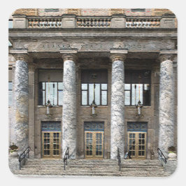 Pegatina Cuadrada Vista frontal del Capitolio estatal de Alaska en J