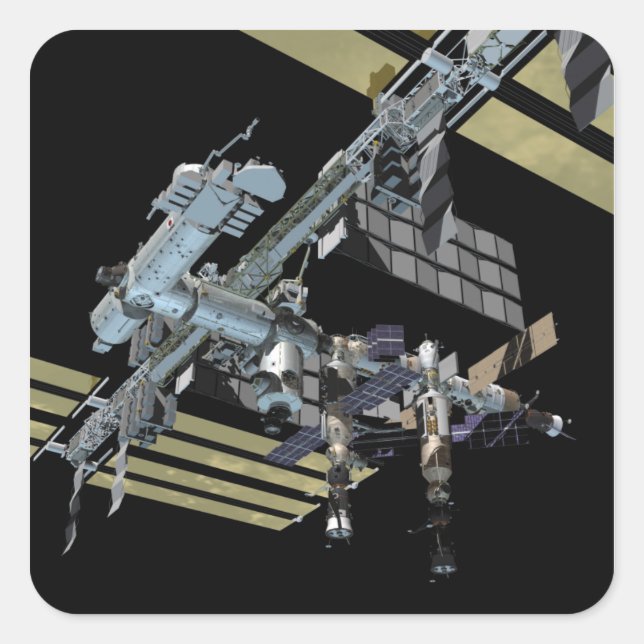 Pegatina Cuadrada Vista generada por computadora 13 (Anverso)