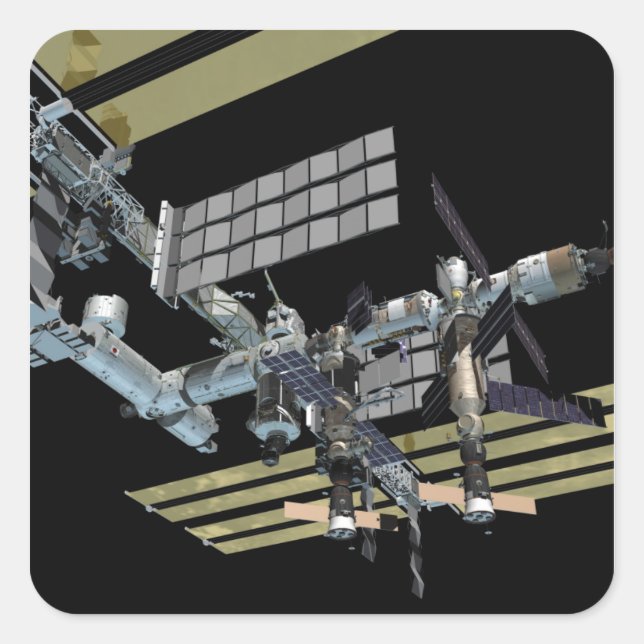 Pegatina Cuadrada Vista generada por computadora 15 (Anverso)