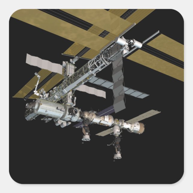 Pegatina Cuadrada Vista generada por computadora 17 (Anverso)