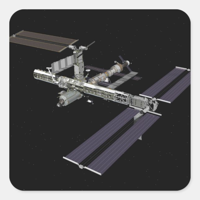 Pegatina Cuadrada Vista generada por computadora 18 (Anverso)