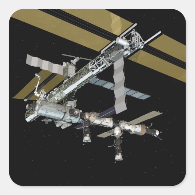 Pegatina Cuadrada Vista generada por computadora 20 (Anverso)