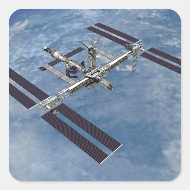 Pegatina Cuadrada Vista generada por computadora 22 (Anverso)