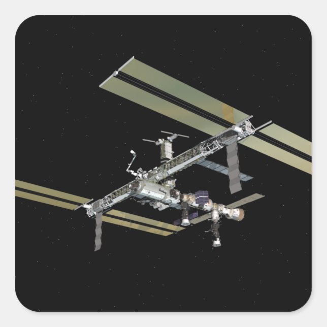 Pegatina Cuadrada Vista generada por computadora 23 (Anverso)