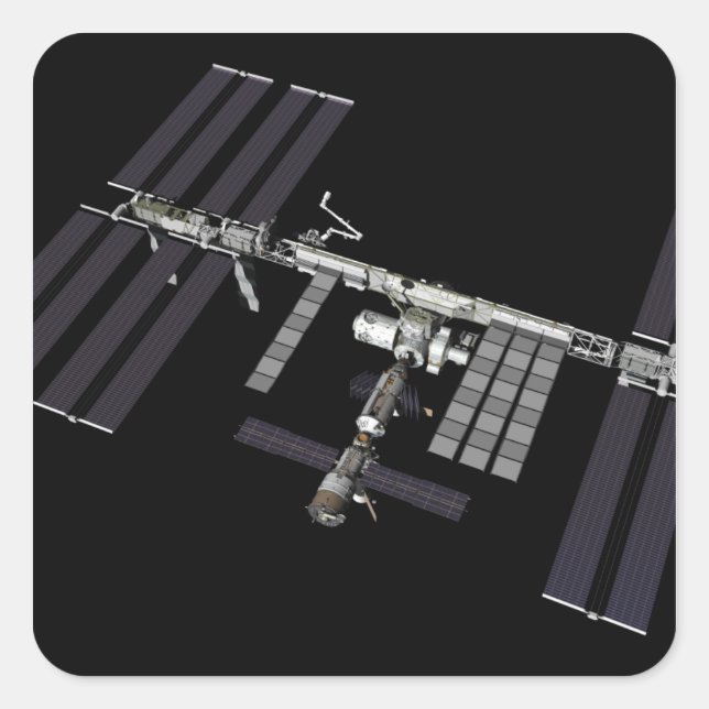 Pegatina Cuadrada Vista generada por computadora 24 (Anverso)