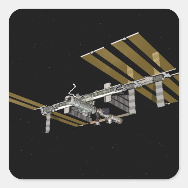 Pegatina Cuadrada Vista generada por computadora 25 (Anverso)