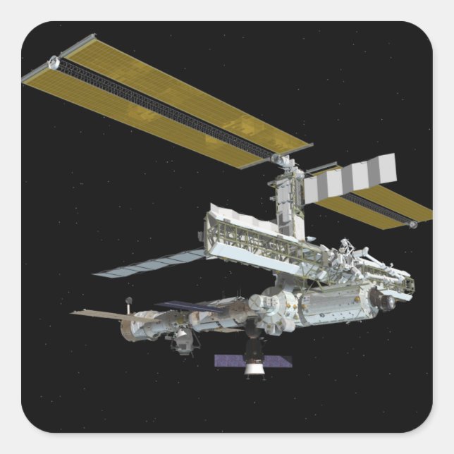Pegatina Cuadrada Vista generada por computadora 26 (Anverso)