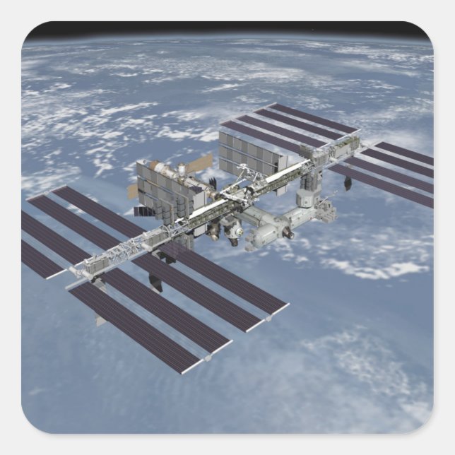 Pegatina Cuadrada Vista generada por computadora 27 (Anverso)