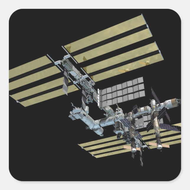 Pegatina Cuadrada Vista generada por ordenador 11 (Anverso)