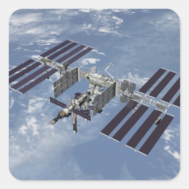 Pegatina Cuadrada Vista generada por ordenador 3 (Anverso)