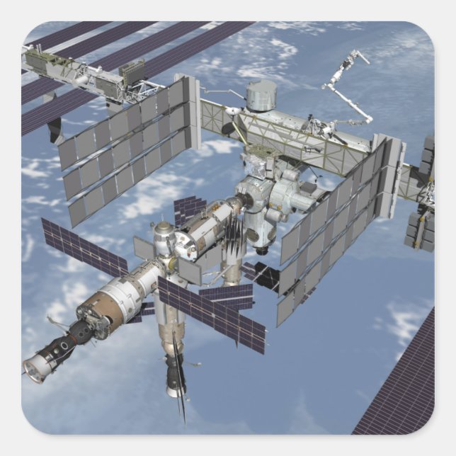 Pegatina Cuadrada Vista generada por ordenador 6 (Anverso)