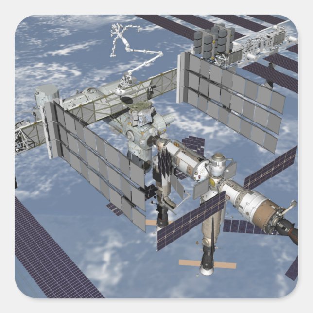 Pegatina Cuadrada Vista generada por ordenador 7 (Anverso)
